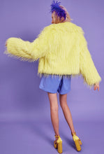 Load image into Gallery viewer, Yellow Mongolian Fur Knitted Jacket
