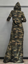 Load image into Gallery viewer, Camouflage Long Maxi Hoodie Dress
