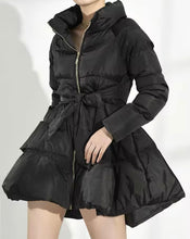 Load image into Gallery viewer, Black Bandage Cotton Padded Jacket
