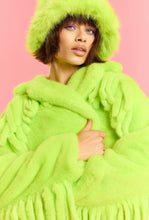 Load image into Gallery viewer, Tassel Bamboo Eco Faux Fur Jacket (Neon Green/Pink/Black)
