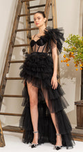 Load image into Gallery viewer, Black Frill High Low Tulle Dress
