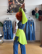 Load image into Gallery viewer, Neon Denim Patched Jacket
