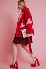 Load image into Gallery viewer, Red &amp; Pink Bamboo Faux Fur Coat
