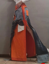 Load image into Gallery viewer, Artsy Long Skirt w/Denim Accents (Pink, Gray, Green , Orange, Red)

