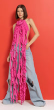 Load image into Gallery viewer, Fuchsia Dangling Ruffle Fringe Bustier
