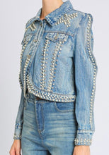 Load image into Gallery viewer, Asymmetric Denim Crop Jacket
