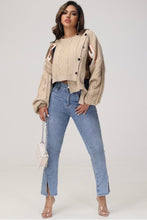 Load image into Gallery viewer, Tandy’s Zipper Knit Sweater (Red/Khaki)
