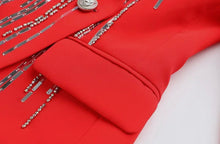 Load image into Gallery viewer, Hot Red Beaded Blazer
