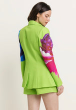 Load image into Gallery viewer, Lime Flower Print Blazer &amp; Shorts Set
