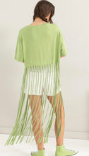 Load image into Gallery viewer, Cotton Jersey Fringe Top (Lime/White)
