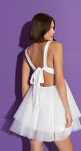 Load image into Gallery viewer, Backless Mini Tutu Dress (Fuschia/White)
