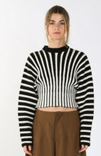 Load image into Gallery viewer, Black &amp; White Stripe Knit Sweater
