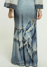 Load image into Gallery viewer, Distressed Denim Mermaid Maxi Skirt
