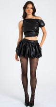 Load image into Gallery viewer, Yuna Vegan Leather Bubble Skirt
