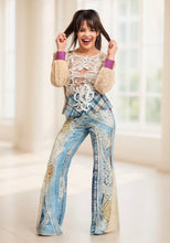 Load image into Gallery viewer, Bell Bottom Denim Illusion Pants
