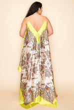 Load image into Gallery viewer, Neon Green Scarf Print Dress (PLUS)

