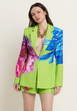 Load image into Gallery viewer, Lime Flower Print Blazer &amp; Shorts Set
