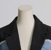 Load image into Gallery viewer, Oversized Denim Patchwork Blazer
