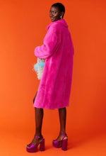 Load image into Gallery viewer, Pink Faux Fux Midi Coat
