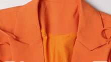 Load image into Gallery viewer, Orange Lace Tie Blazer
