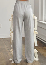 Load image into Gallery viewer, Wide Terry Pants with Satin Bows
