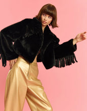 Load image into Gallery viewer, Tassel Bamboo Eco Faux Fur Jacket (Neon Green/Pink/Black)
