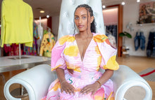 Load image into Gallery viewer, Pink Imagination Taffeta Midi Dress
