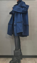 Load image into Gallery viewer, Blue Denim Midi Trench Coat
