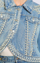 Load image into Gallery viewer, Asymmetric Denim Crop Jacket
