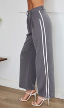 Load image into Gallery viewer, Striped Hooded Blazer Set (Black, Grey)
