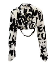 Load image into Gallery viewer, Dani Black &amp; White Letter Blazer
