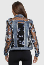 Load image into Gallery viewer, Denim &amp; Black Sheer Jacket!
