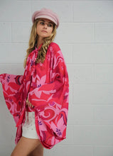 Load image into Gallery viewer, Pink &amp; Red Poncho Top
