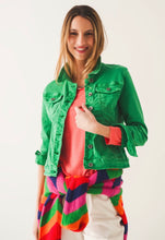 Load image into Gallery viewer, Kelly Green Denim Jacket
