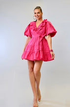 Load image into Gallery viewer, Fuchsia Ruffle Mini Dress
