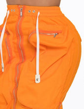 Load image into Gallery viewer, Orange Denim Cargo Skirt
