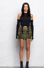 Load image into Gallery viewer, Olive Padded Bomber Cargo Mini Skirt
