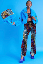 Load image into Gallery viewer, Blue Faux Fur Sequins Star Jacket
