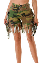 Load image into Gallery viewer, Camouflage Fringe Shorts (S-3X)
