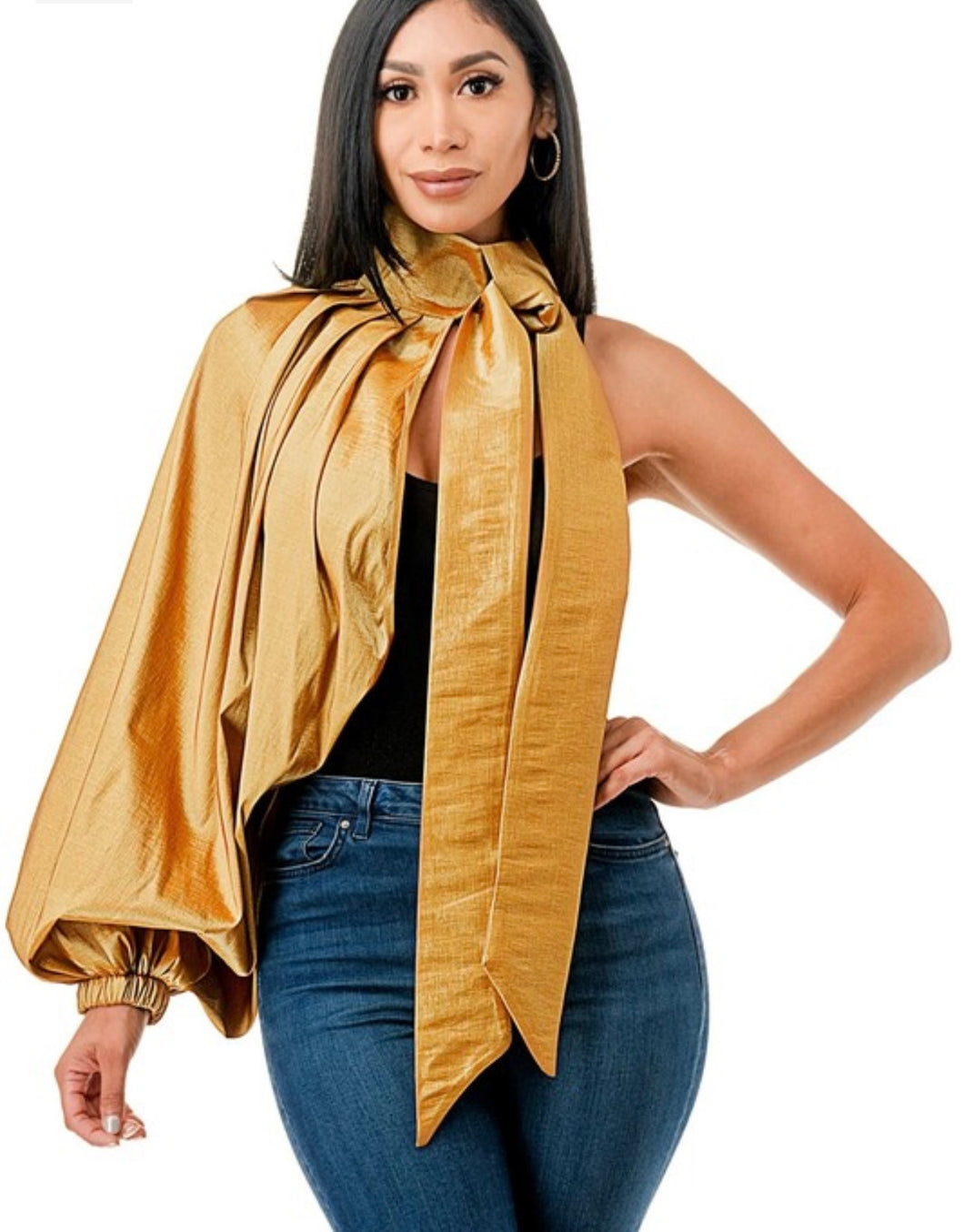 Gold One Puffy Sleeve Top (PLUS)