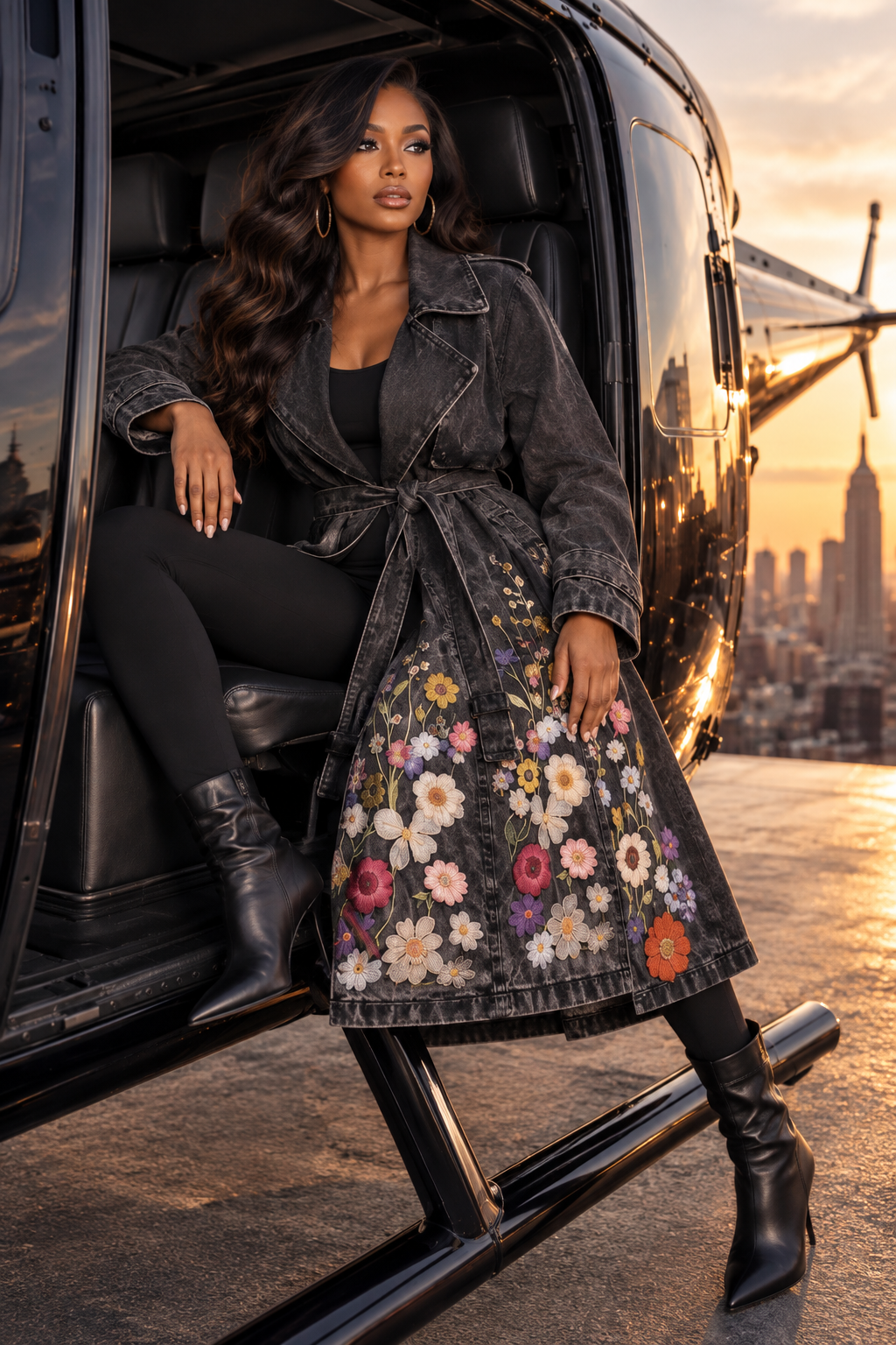 The Fleur de Denim Trench