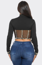 Load image into Gallery viewer, Black Rhinestone Cropped Top
