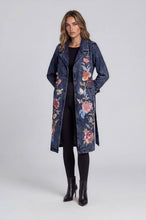 Load image into Gallery viewer, Embroidered Denim Trench Coat
