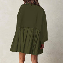 Load image into Gallery viewer, Contrast French Terry Pleated Mini Dress/Top
