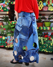 Load image into Gallery viewer, Extravagant Denim Patched Skirt
