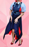 Mixed Denim Fabric Dress