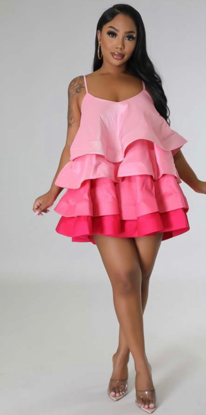 Pink Ruffle Dress/Top