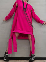 Load image into Gallery viewer, Hot Pink Asymmetric Tunic
