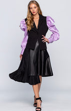 Load image into Gallery viewer, Puff Shoulder Blazer - Purple Sleeves
