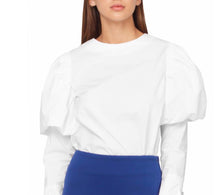 Load image into Gallery viewer, White Puff Sleeve Blouse
